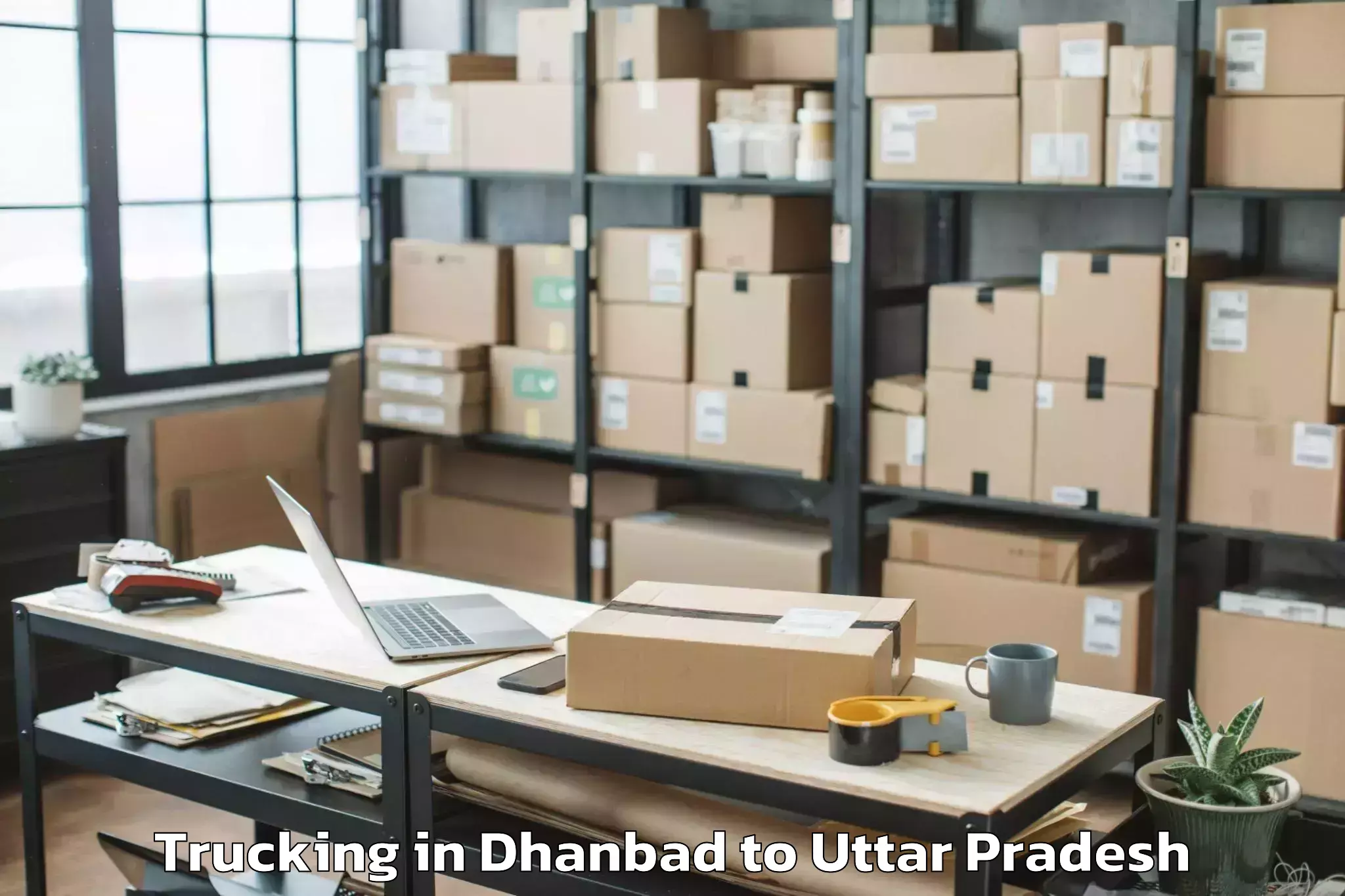 Book Dhanbad to Jalesar Trucking Online